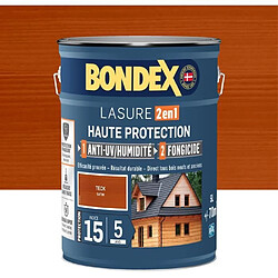 Teinture pour bois haute protection 2 en 1 - Teck satiné - BONDEX - 5 L