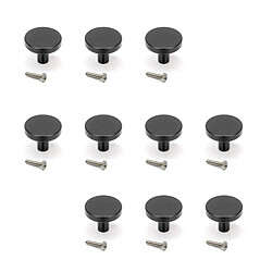 Acheter Emuca 9176914 Lot de 10 boutons pour meubles Cancún, diamètre 28.5mm, Zamak, Peint en noir