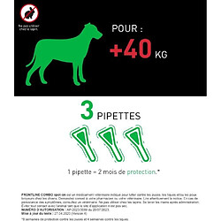 Avis Frontline Combo chien - Anti-puces anti-tiques pour chien XL - 40-60kg - 3 pipettes