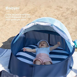 BABYMOOV Babyni mariniere 2 en 1, aire de jeux et lit d'appoint , anti-UV FPS 50+, moustiquaire et auvent inclus, systeme pop-up