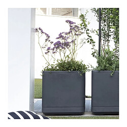 Pot de fleur Cube - DEROMA- Cosmo - Anthracite - A réserve d'eau - Roulettes - 38 cm
