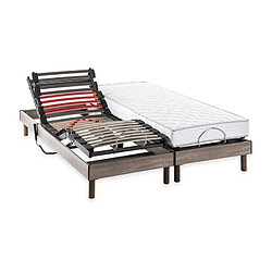 DEKO DREAM Ensemble matelas+sommier relaxation électrique COMFORT - 2x90x200 cm - Matelas mousse - ...