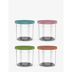Ninja Pots CREAMi sorbetière - Bleu Pots de conservation sorbetière - lot de 4 - couvercles colorés - plastique sans BPA
