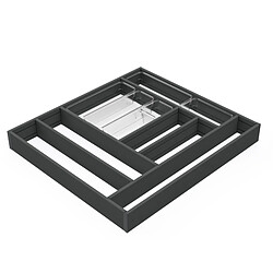 Emuca 3022035 Organisateur de tiroirs Alumount 600x500, Aluminium, Gris antracite
