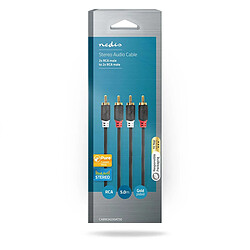 Avis Nedis Câble Audio Double RCA Mâle vers Double RCA Mâle 5m Gris anthracite