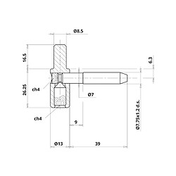 Fiche mâle réglable D 13mm OTLAV CG057130H003
