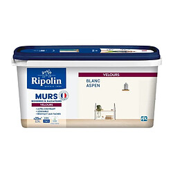 Peinture deco murs, boiseries & radiateurs - RIPOLIN - 447161 - Blanc aspen - Velours - 2,5 L