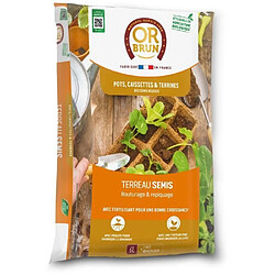 Terreau Semis - OR BRUN - OBRTSEM6U - 6L - Améliore le Drainage - Rétention d'Eau Optimale