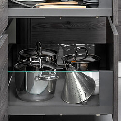 Emuca 3130435 Tiroir extérieur Vertex 40 kg hauteur 178 mm avec côtés en verre, 450, Gris anthracite