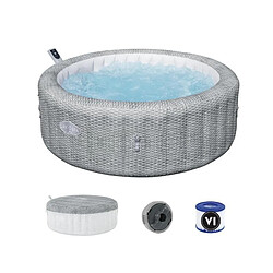 Spa gonflable BESTWAY - Lay-Z-Spa Bali - 140 airjets - 196 x 71 cm - 4 a 6 places - Rond (couverture, cartouche, diffuseur)