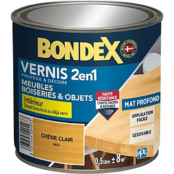 Vernis bois chene clair mat - BONDEX - 0,5 L