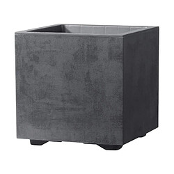 Pot de fleur Cube - DEROMA - Millennium R - Anthracite - A réserve d'eau - 25 cm