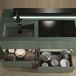 Emuca 3179335 Tiroir extérieur Vertex 3D 60 kg hauteur 242 mm, Profondeur 450 mm, Gris anthracite, Acier