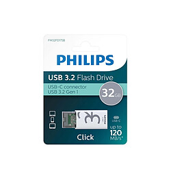 Clé USB Philips Edition Click 3.2 32 Go Blanc et gris