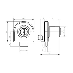 Ojmar Serrure pour porte en verre - Nickelé