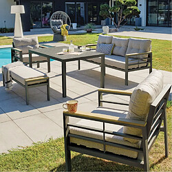 Dcb garden ensemble repas de jardin 7 places - Gris anthracite