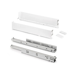 Emuca 3274012 Tiroir extérieur Simplex 25kg hauteur 88mm, profondeur 440mm, acier, peint en blanc