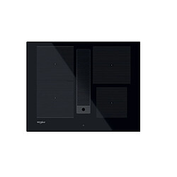 Table de cuisson induction aspirante 65cm 4 feux 7400w noir - WVH1065UKIT - WHIRLPOOL