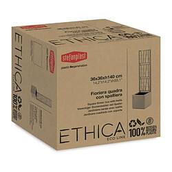 Bac a fleur - ETHICA - Graphite - Carré avec treillis - 38 L - STEFANPLAST pas cher