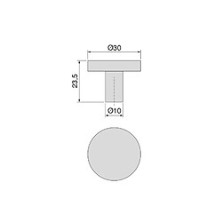 Emuca 9176914 Lot de 10 boutons pour meubles Cancún, diamètre 28.5mm, Zamak, Peint en noir pas cher