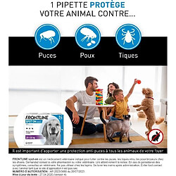 Frontline Spot On chien - Anti-puces anti-tiques pour chien L - 20-40kg - 3 pipettes