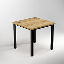 Emuca 2047114 Pieds carrés et cadre de table, 50x50mm, 750x750mm, Acier, Peint en noir