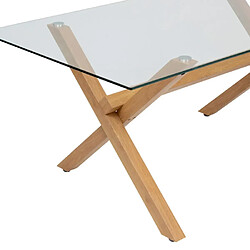Atmosphera Table à Manger en Verre Jorel 180cm Transparent & Naturel