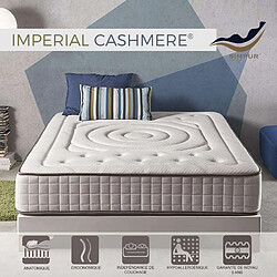 Simpur Matelas mousse 160x200 Imperial Cachemire, 25 cm, confort multizone, accueil moelleux, ferme, anti-acarien et hypoallergénique
