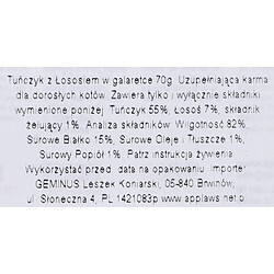 Aliments pour chat Applaws Tuna fillet with salmon in jelly Saumon Thon Poisson 70 g