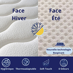 DAGOSTINO HOME Matelas Mousse 80x200 Firenza - Ferme - Réversible - Côté Été/hiver - H25 Cm pas cher