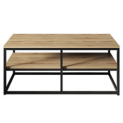 Decorotika Table basse métal Forteus 110 cm luxe et chic (Oud et Noir)