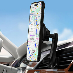 LinQ Support Voiture MagSafe Fixation Grille d'aération Design Compact Noir pas cher