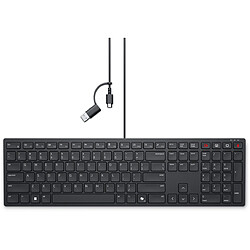 Dell Pro Silent Wired Collaboration Keyboard KB525C - Clavier - USB, USB-C - QWERTY - International US - avec 3 years NBD Advance Exchange