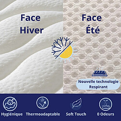 DAGOSTINO HOME Matelas Mousse 160x200 Casablanca - Ferme - Réversible - Côté Été/hiver - H30 Cm pas cher