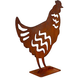 Avis Esschert Design Animal en acier effet rouillé à poser Poule.