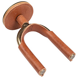 LVY-FGHNGR-BRTN Support mural pour guitare en fer forgé laiton avec protections en cuir Tan Levy s