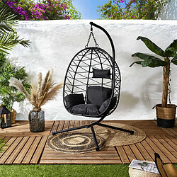 The Home Deco Factory Fauteuil suspendu en métal et polyéthylène Zadar.