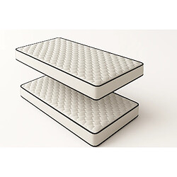 DAGOSTINO HOME Pack de 2 Matelas Mousse 90x200 New York - Ferme - Réversible - Côté Été/hiver - H15 Cm