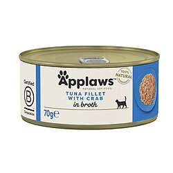 Aliments pour chat Applaws Tuna fillet with crab in broth Thon Poisson Crabe 70 g