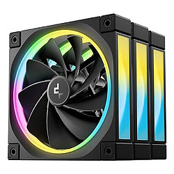 Ventilateur de boîtier PC DeepCool FL12R-3 en 1, 12 cm, noir, lot de 3