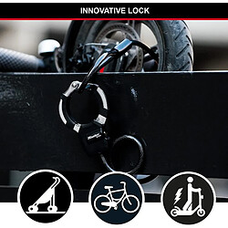 MASTER LOCK Câble Antivol à Clé avec Menotte [1m] 8275EURDPROBLK - Idéal pour vélos, trottinettes, poussettes et matériels sportifs