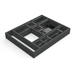 Emuca 3021935 Organisateur de tiroirs Alumount 450x500, Aluminium, Gris antracite