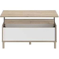 Acheter Parisot Table basse relevable Morphos - Blanc chêne