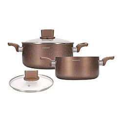 Set de marmites - ARTHUR MARTIN - AM9820 - 20-24 cm avec couvercle en verre - Aluminium - Tous feux dont induction