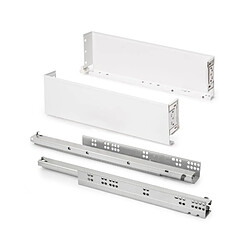 Emuca 3274312 Tiroir extérieur Simplex 25kg hauteur 122mm, profondeur 490mm, acier, peint en blanc