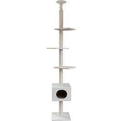 KERBL - Arbre a chat FERDI - 38 x 38 x 240 a 260 cm - Blanc - Sisal