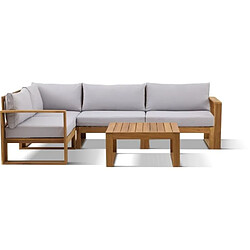 Avis Bocarnea Salon de jardin d'angle modulable - Gris