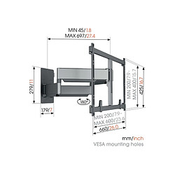 Vogel's support mural TV orientable - Noir pas cher