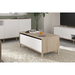 Parisot Table basse relevable Morphos - Blanc chêne
