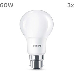 Philips ampoules LED B22 60 W, lot de 3 - Blanc chaud